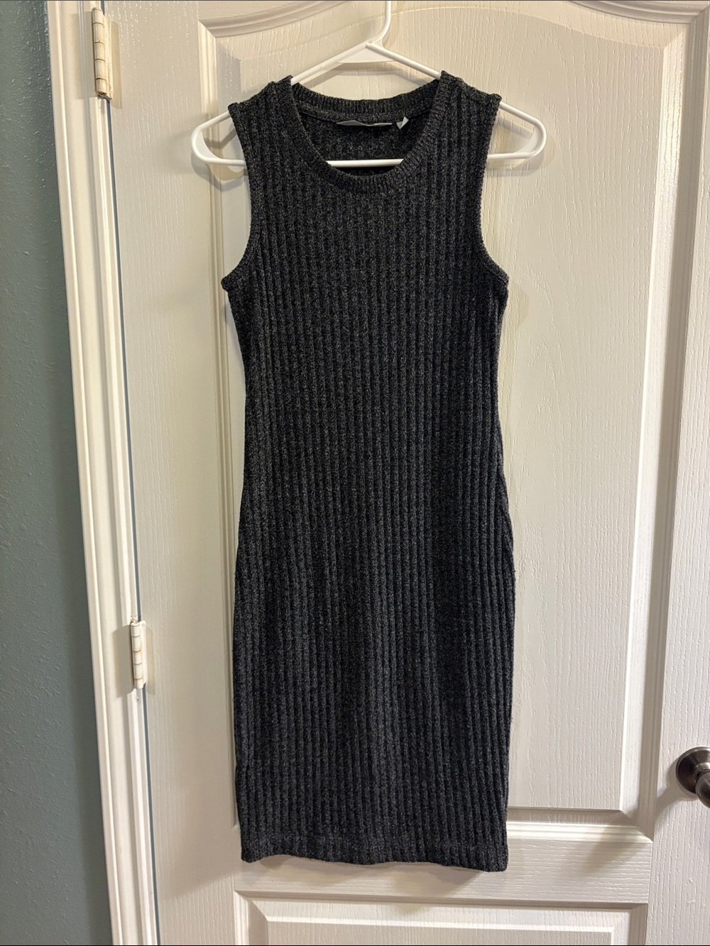 Athleta Charcoal Ribbed Midi Tank Dress
